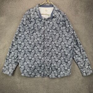 Moonshine Spirit Brad Paisley Mens XL Blue Paisley Snap Button Western Shirt
